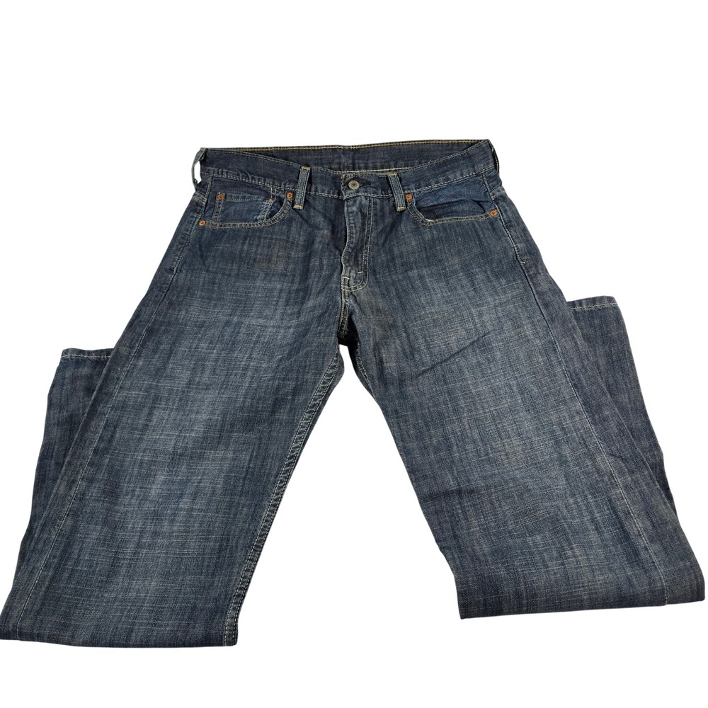 Levis 569 Loose Straight Jeans Mens 33x32 Blue Dark Wash Denim 00569-0133